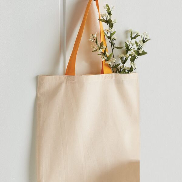 Economical Tote with Contrast-Color Handles Thumbnail